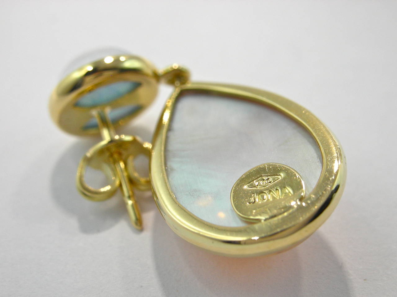 Jona Spessartite Apatite Quartz Gold Drop Earrings In New Condition In Torino, IT