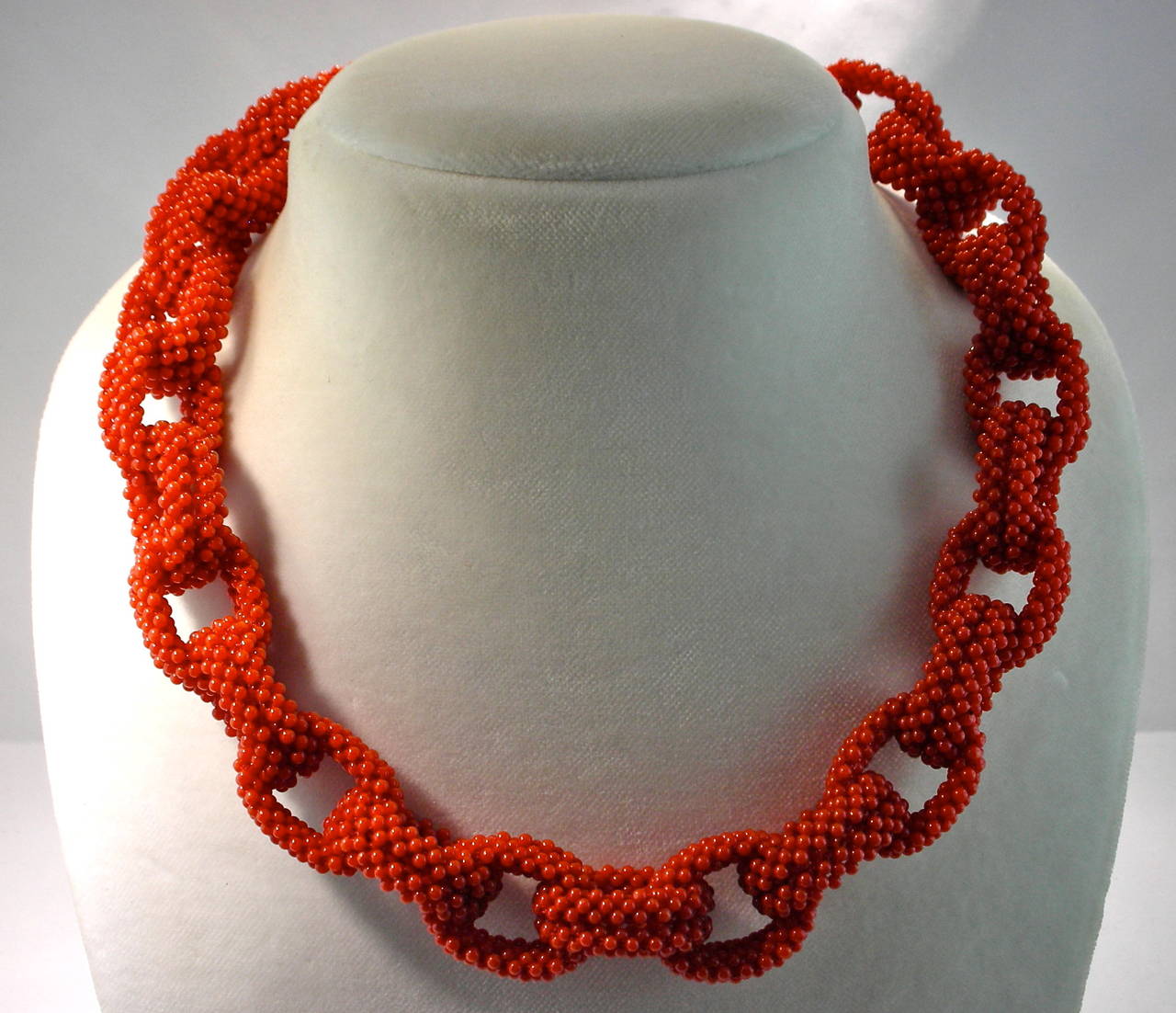 Women's Mediterranean Coral Bead Chain Necklace