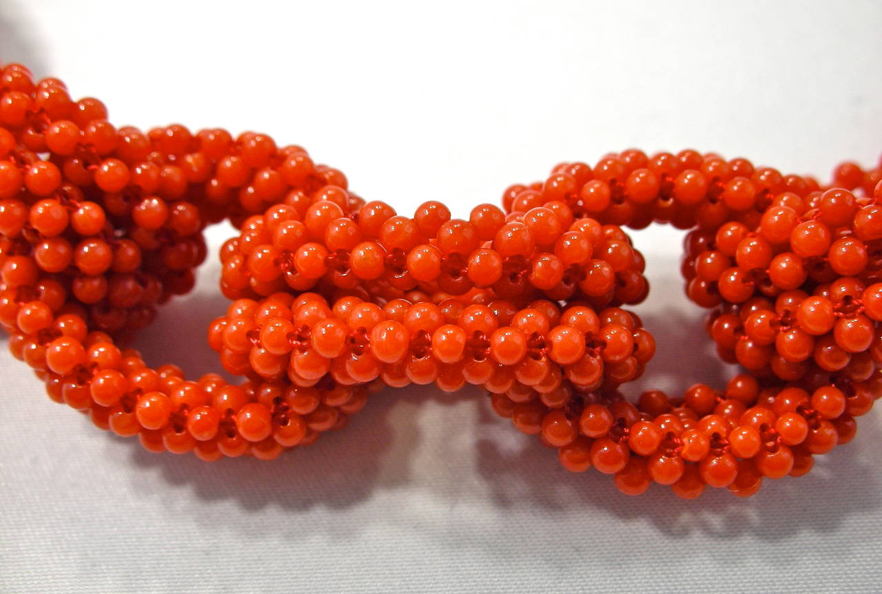 Mediterranean Coral Bead Chain Necklace 2