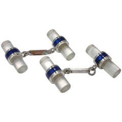 Jona Rock Crystal Enamel White Gold Cufflinks 3