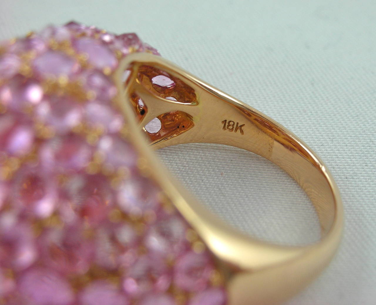 Jona Pink Sapphire Cabochon Pink Opal Gold Dome Ring 4