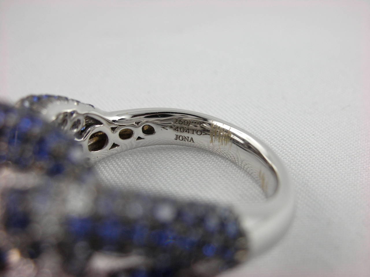 Jona Sapphire Diamond Pavé Gold Knot Ring at 1stdibs