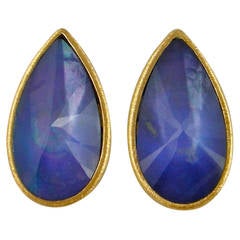 Jona Lapis Lazuli Quartz & Mother of Pearl Gold Earrings