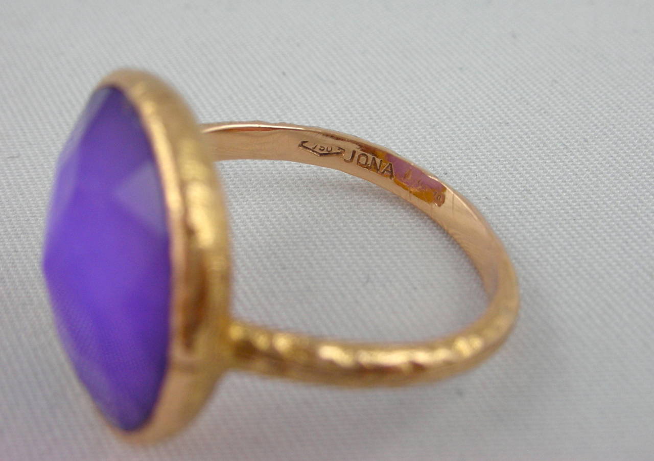 Jona Amethyst & Mother of PearlGold Ring 1