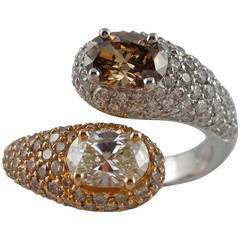 Jona Moi et Toi Diamond Gold Crossover Cocktail Ring 5