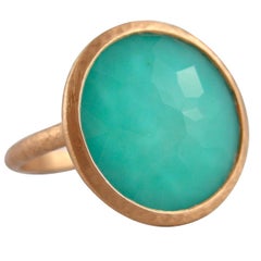 Jona, bague en or rose 18 carats et quartz turquoise