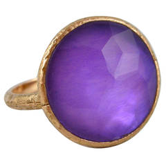 Jona Amethyst & Mother of PearlGold Ring