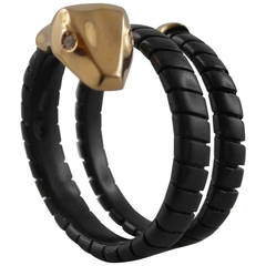 Jona Diamond Silver Gold Coil Snake Ring