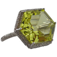 Jona Citrine Diamond Gold Solitaire Ring 6