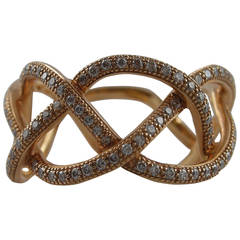 Jona Treillage Diamond Gold Eternity Band Ring 6