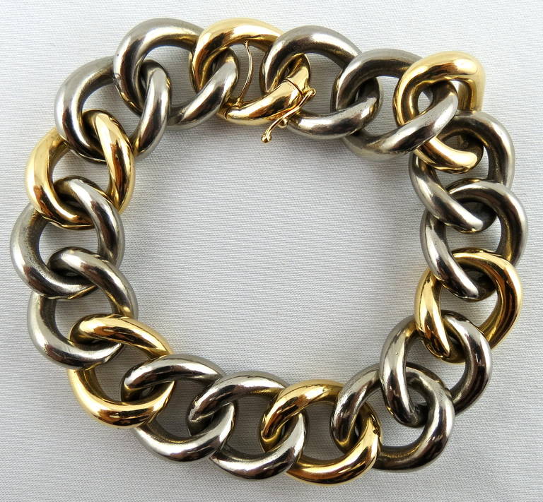 Contemporary Jona Titanium Rose Gold Curb-Link Bracelet