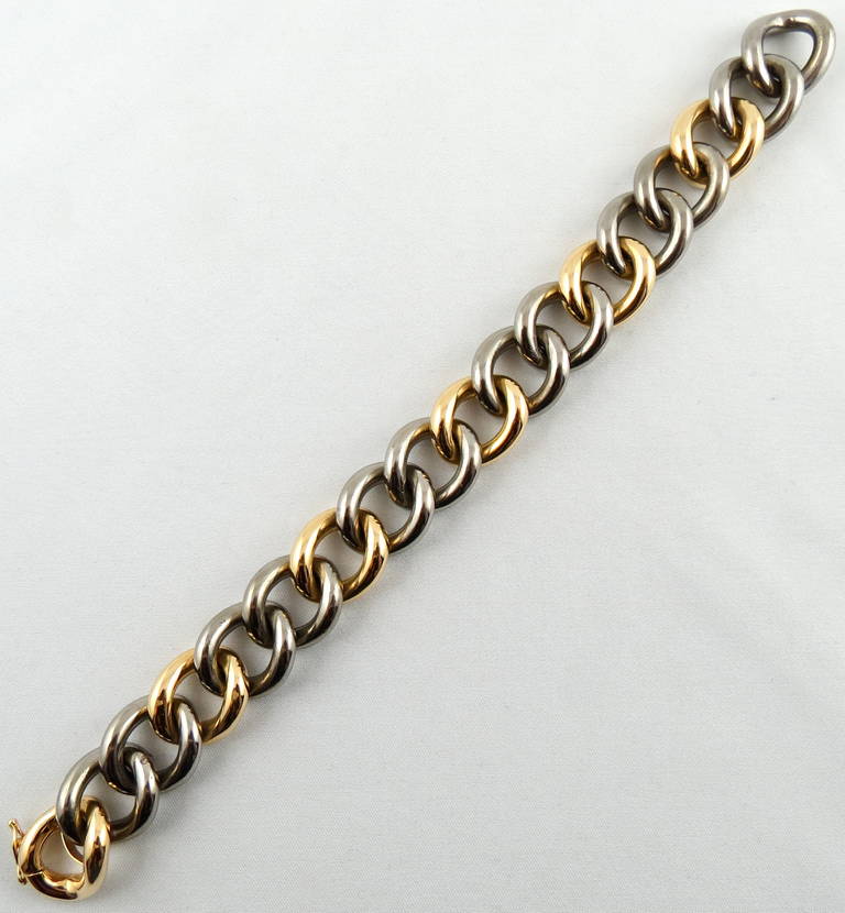 Jona Titanium Rose Gold Curb-Link Bracelet In New Condition In Torino, IT