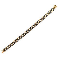 Jona High-Tech Black Ceramic Gold Curb-Link Bracelet 6