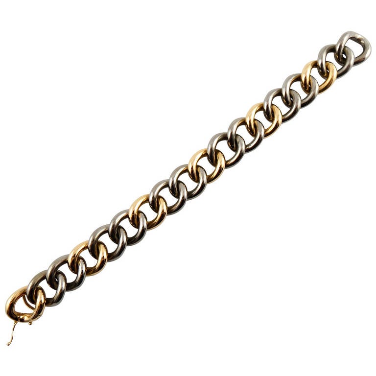 Jona Titanium Rose Gold Curb-Link Bracelet