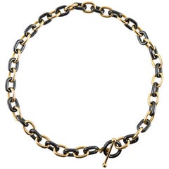 Jona High-Tech Black Ceramic Gold Chain Necklace
