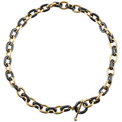 Jona High-Tech Black Ceramic Gold Chain Necklace 11