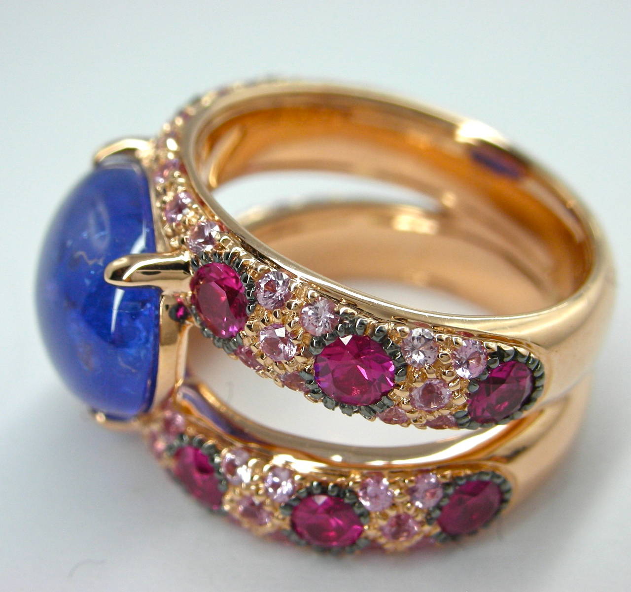 Tanzanite Sapphire Ruby Gold Ring 1
