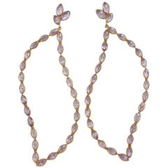 Jona Pink Amethyst Gold Dangle Earrings 1