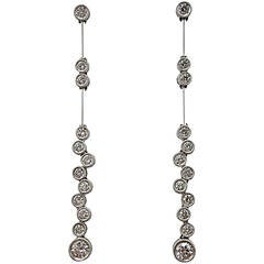 Jona Round Diamond White Gold Bubbles Drop Earrings 11