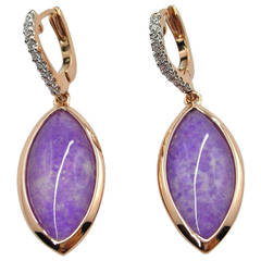 Jona Sugilite & Quartz Rose Gold Drop Earrings 2