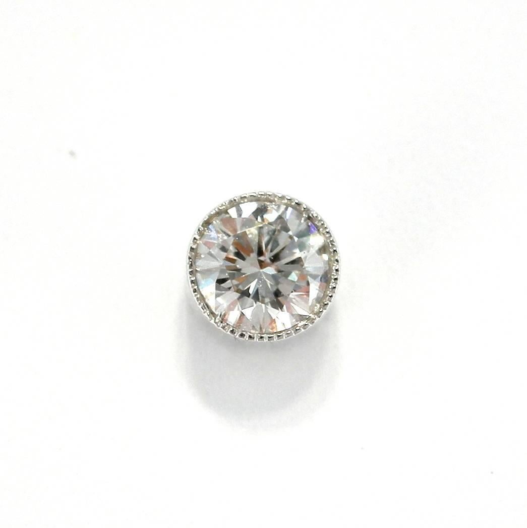 Alex Jona White Diamond Single Stone 18k White Gold Stud Earrings For ...