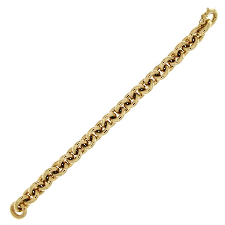 Jona 18K Yellow Gold Heavy Chain Bracelet For Sale at 1stdibs