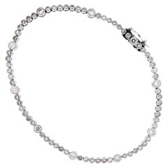 Alex Jona White Diamond 18 Karat White Gold Tennis Bracelet