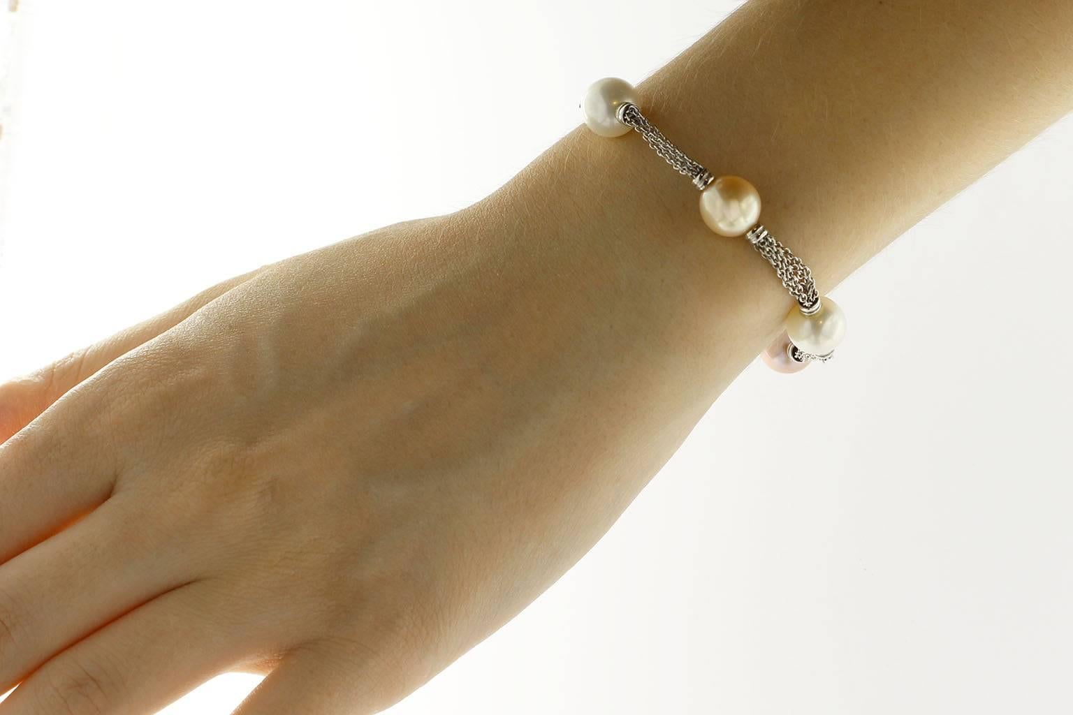Women's Jona Pearl 18 Karat White Gold Chain Bracelet