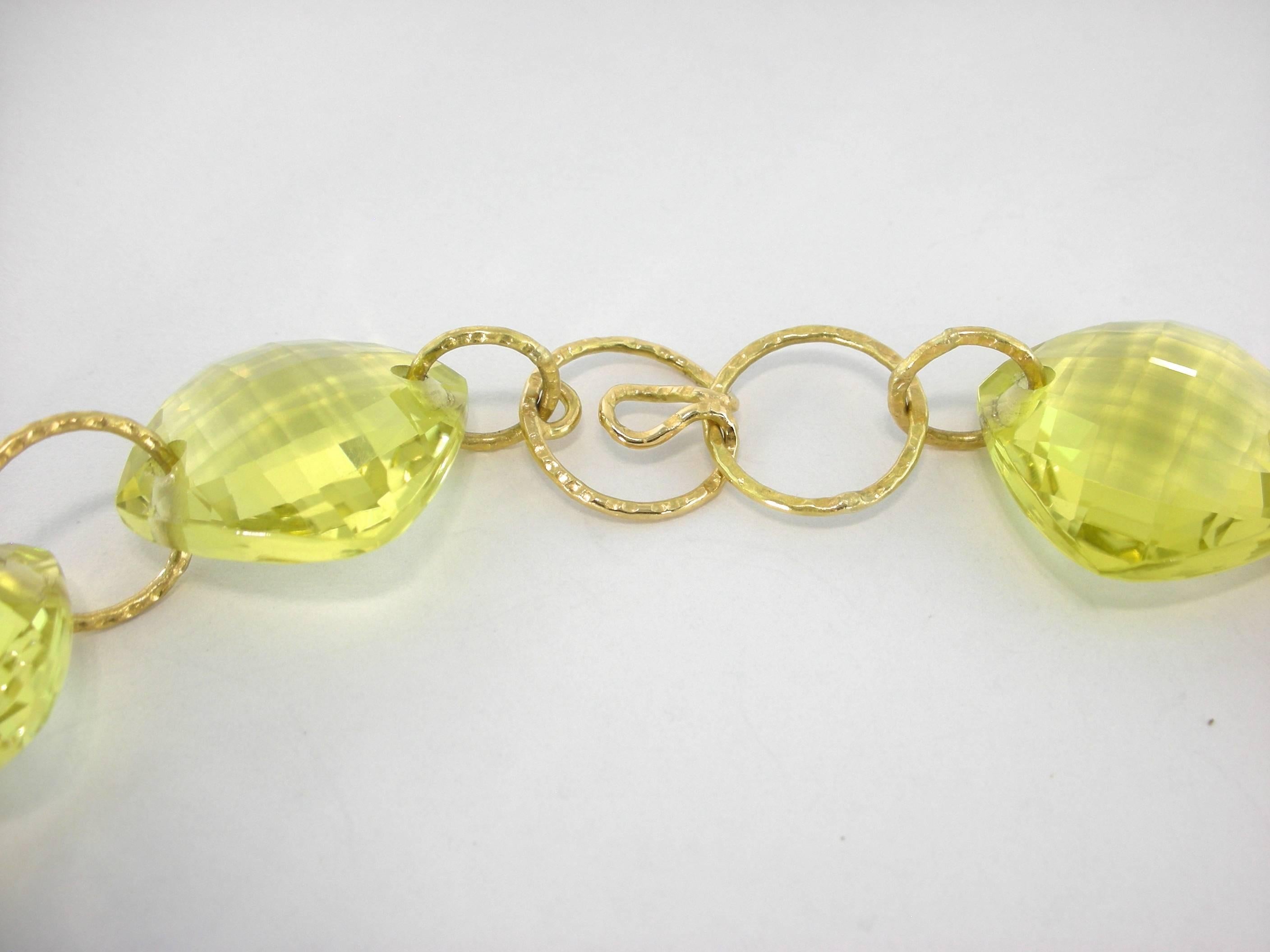 Jona Citrine Gold Necklace In New Condition In Torino, IT