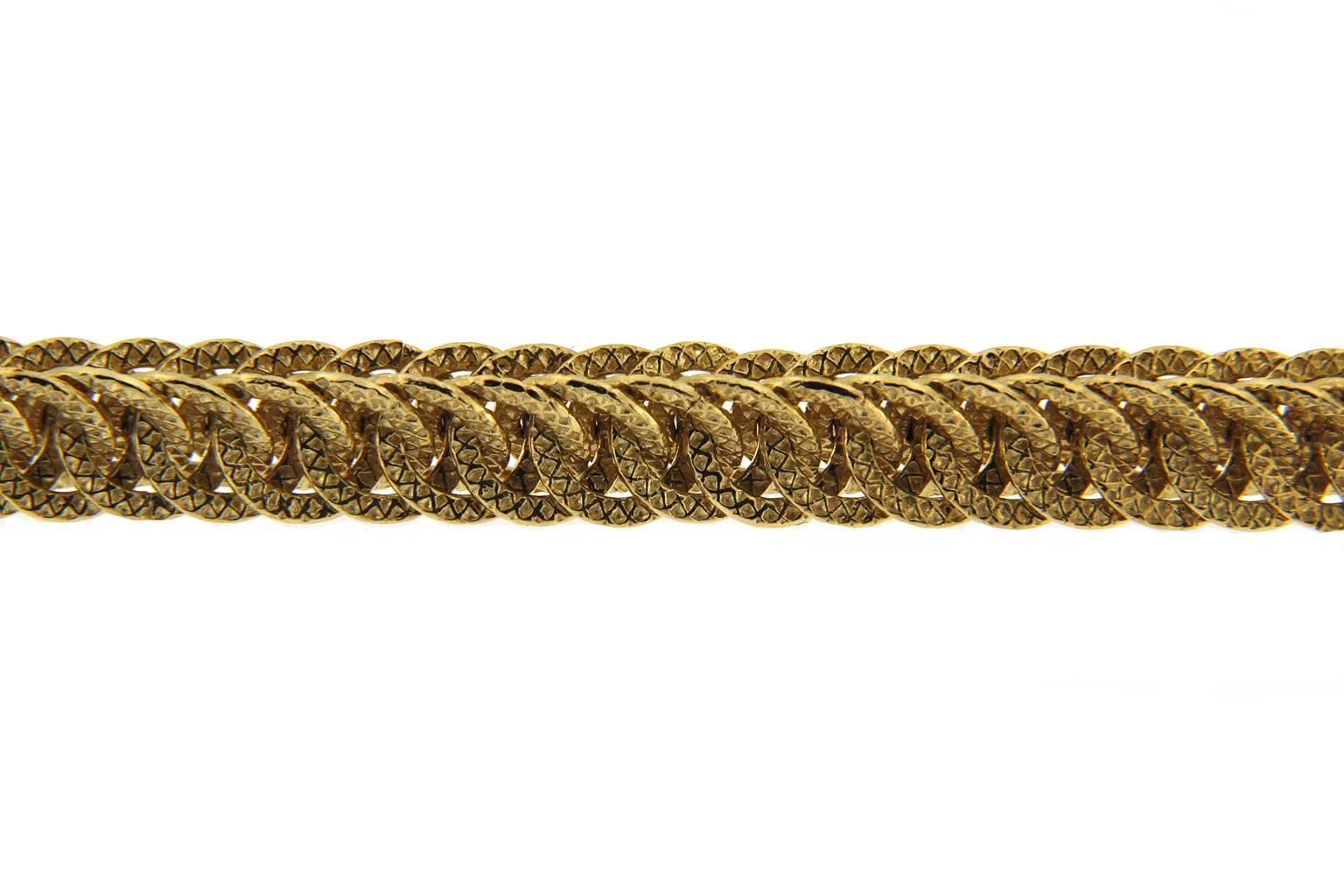 Jona 18 Karat Yellow Gold Link Bracelet In New Condition In Torino, IT