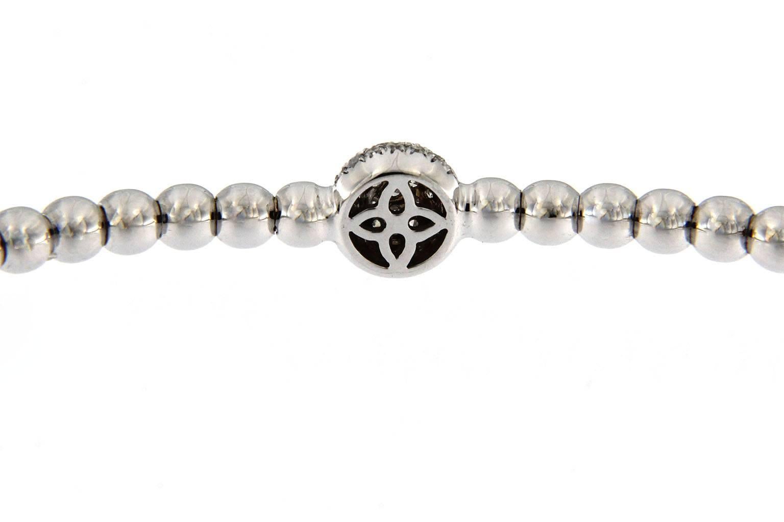 Women's Jona White Diamond 18 Karat White Gold Beaded Flexible Bracelet