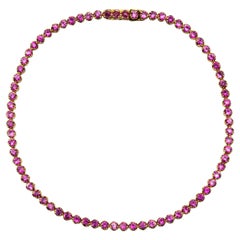 Alex Jona Pink Sapphire 18 Karat Rose Gold Tennis Bracelet