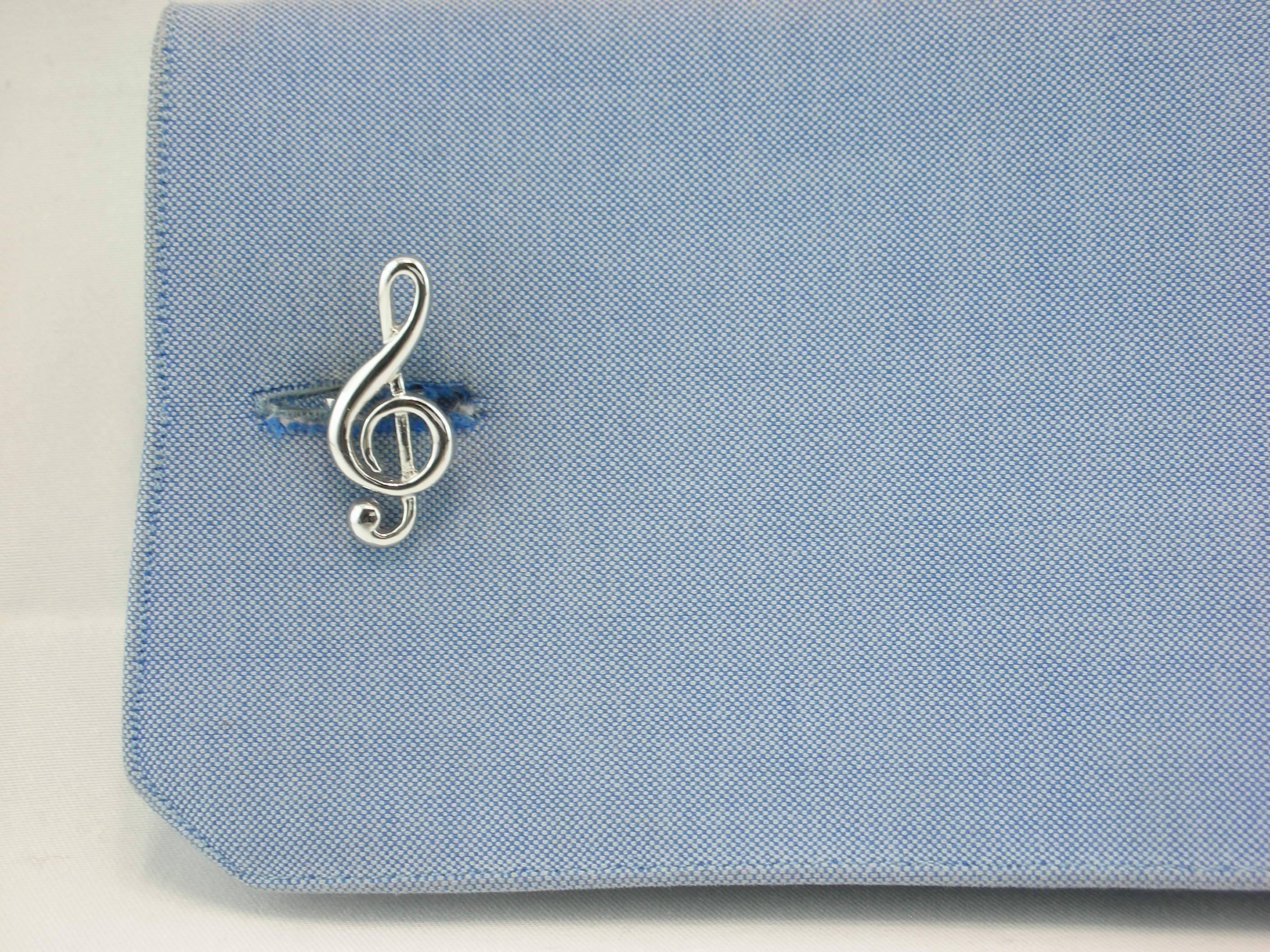 Jona design collection, hand crafted in Italy, Sterling silver music key cufflinks. Marked JONA 925.   

All Jona jewelry is new and has never been previously owned or worn. Each item will arrive at your door beautifully gift wrapped in Jona boxes,