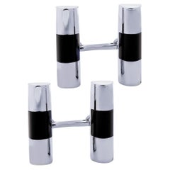 Gemelli da polso a barretta in argento sterling Alex Jona Onyx