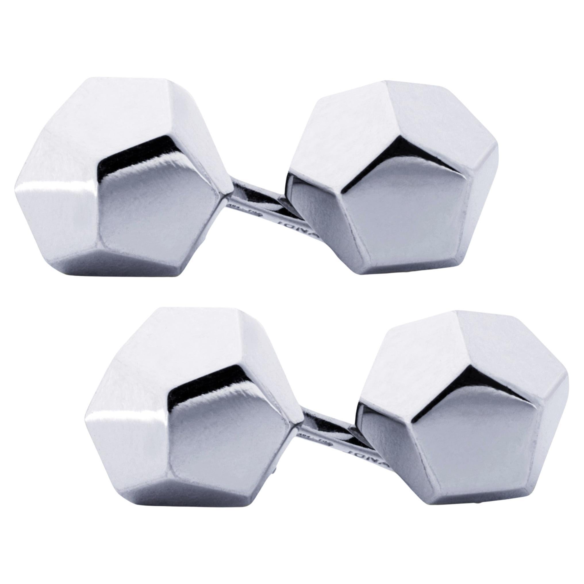 Alex Jona Geometric Sterling Silver Cufflinks