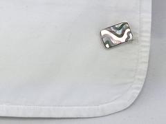 Jona Japanese Garden Mother of Pearl Silver Cufflinks