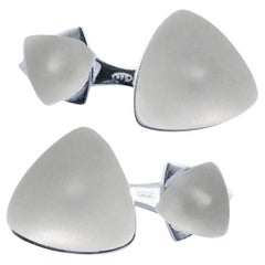 Alex Jona Boutons de manchette géométriques en argent sterling et cristal de roche