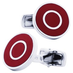 Gemelli Alex Jona in argento sterling con smalto rosso