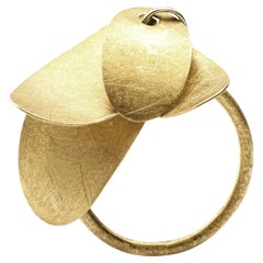Alex Jona Rough Frosted Yellow Gold Multiple Leaves Ring