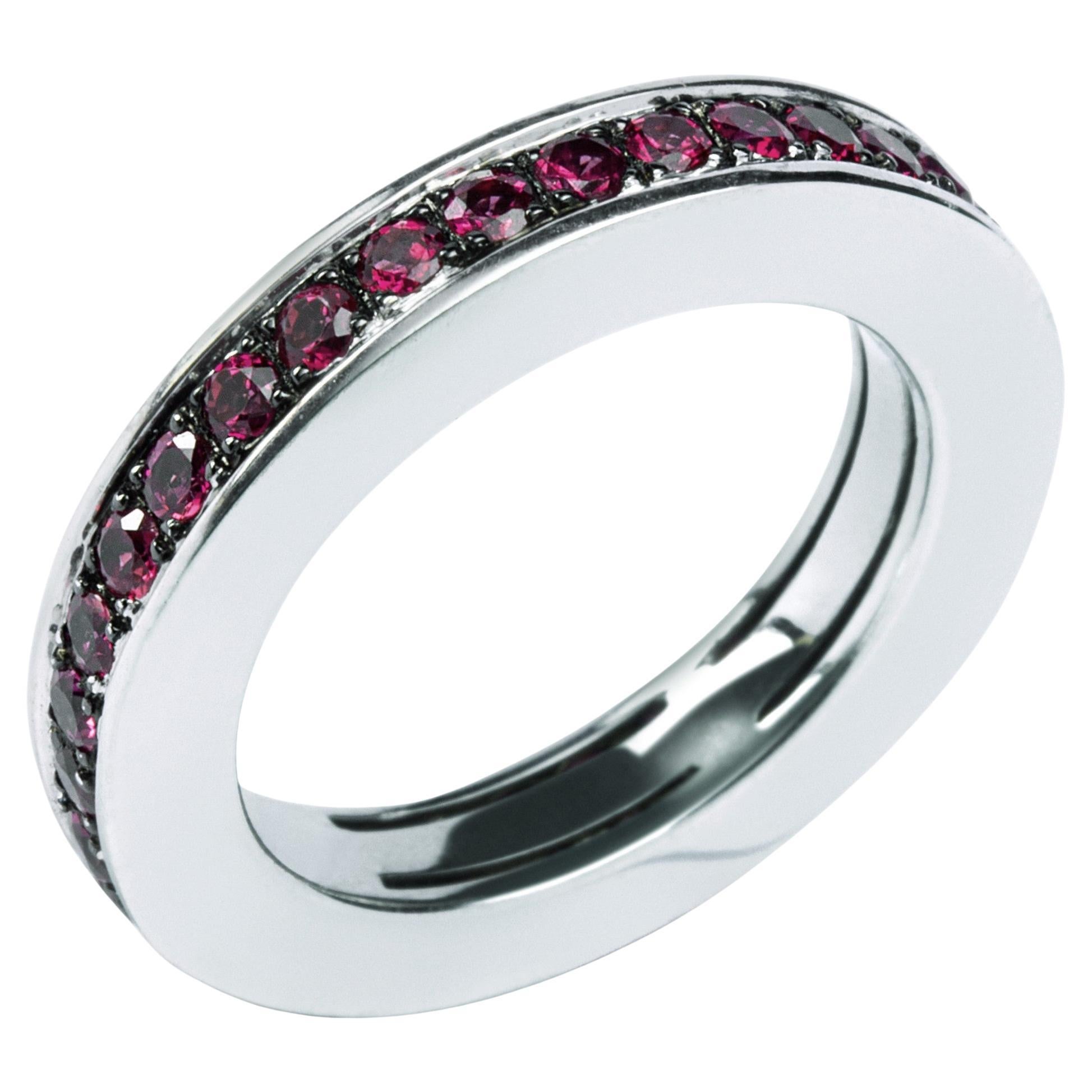 Alex Jona 18 Karat White Gold Ruby Eternity Band Ring