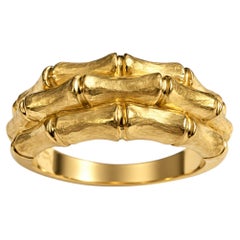 Alex Jona 18 Karat Yellow Gold Bamboo Band Ring