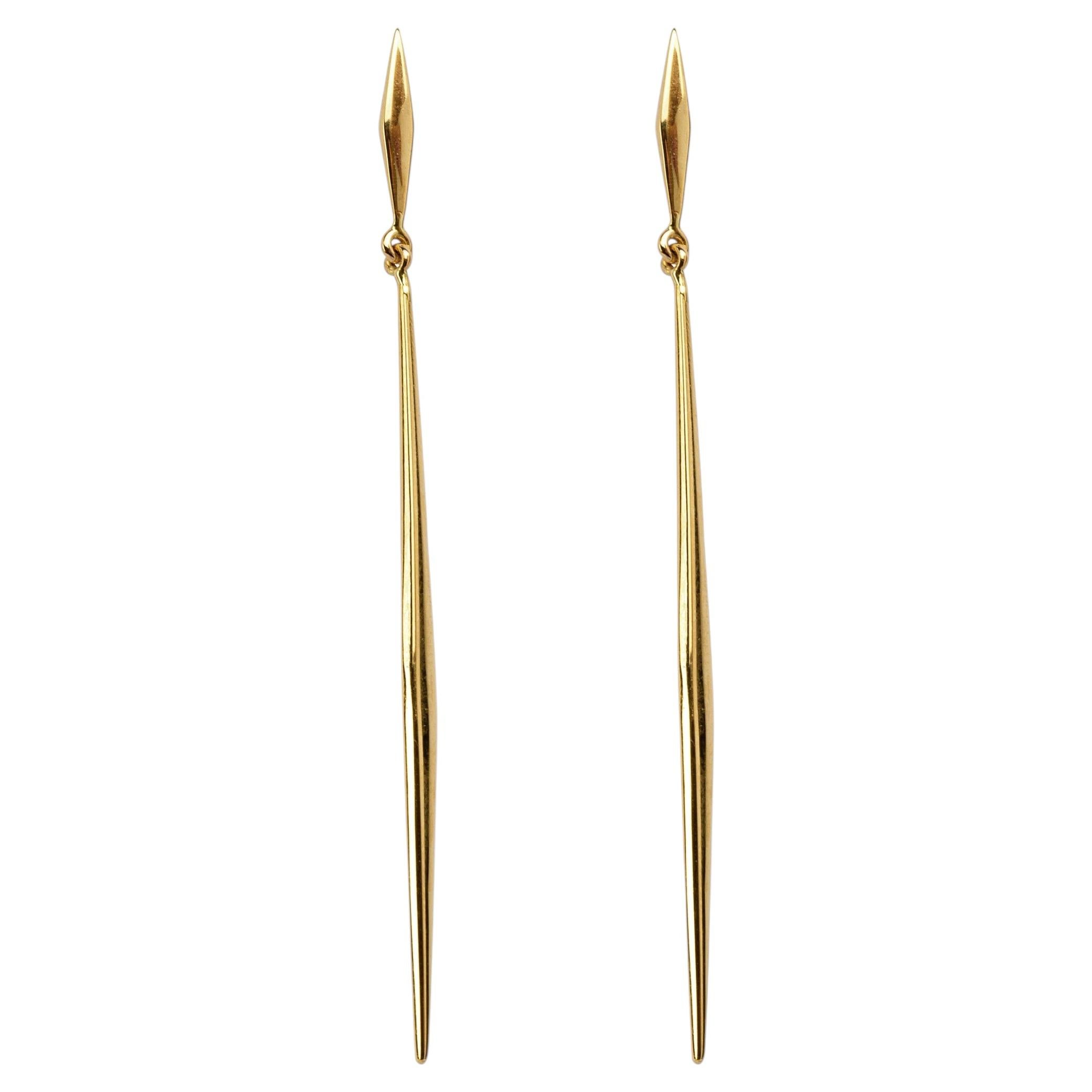 Alex Jona 18 Karat Yellow Gold Dangle Pendant Earrings