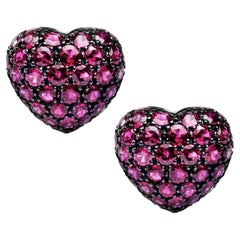 Alex Jona 18 Karat White Gold Ruby Heart Clip-On Earrings