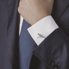 Alex Jona Guilloché Sterling Silver Bar Cufflinks
