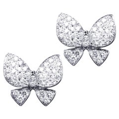 Alex Jona White Diamond 18 Karat White Gold Butterfly Earrings
