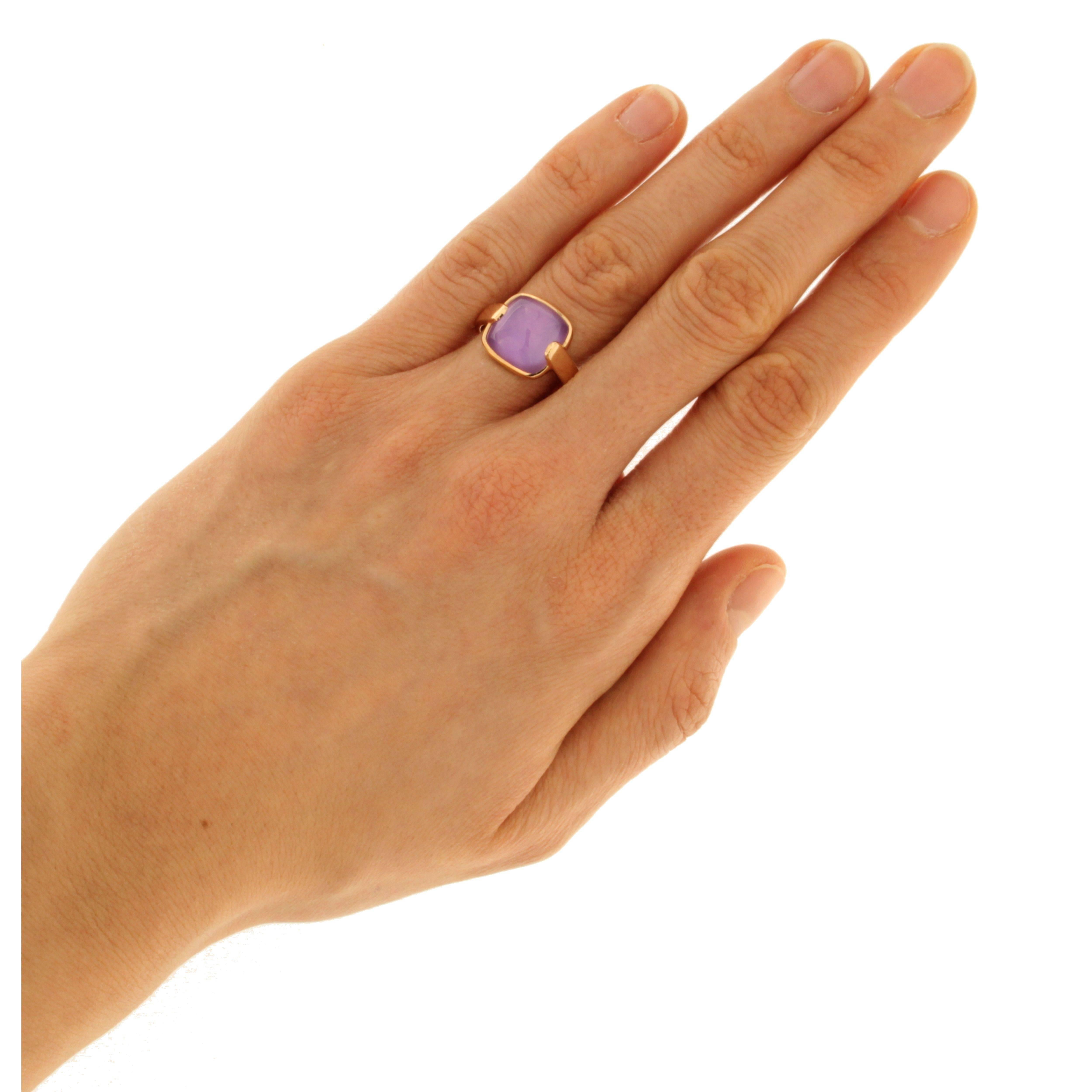 Women's Jona Amethyst Mother of Pearl Gold Ring
