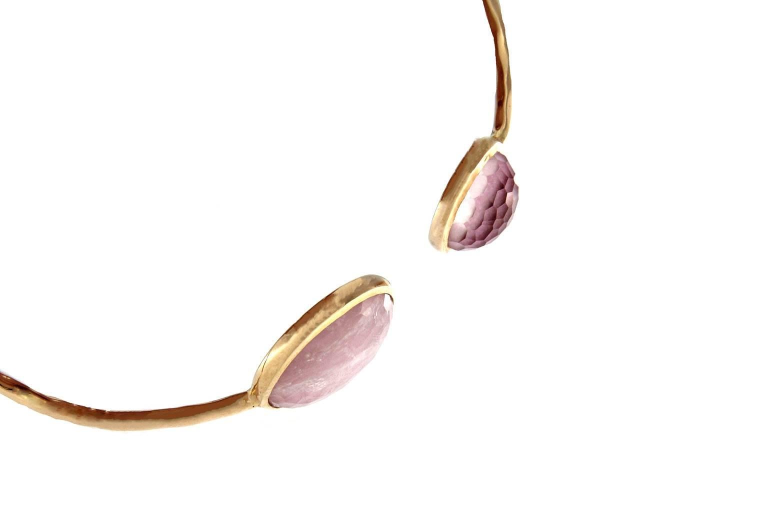 Women's Jona Morganite Rock Crystal 18 Karat Rose Gold Bracelet