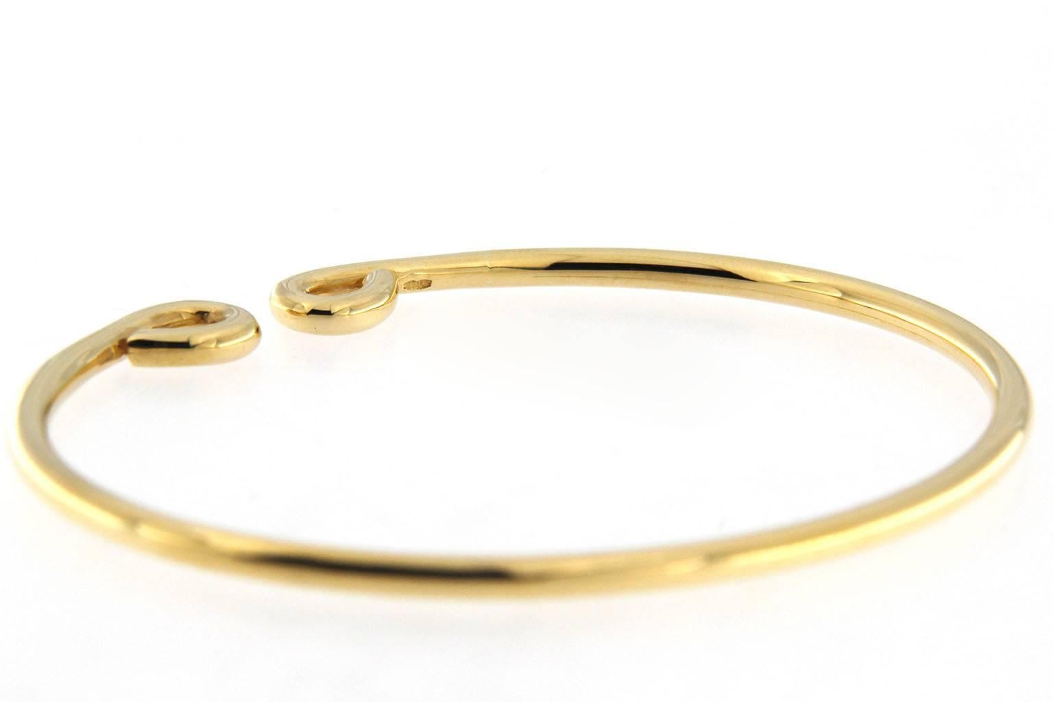 Alex Jona 18 Karat Yellow Gold Bangle Bracelet For Sale 1