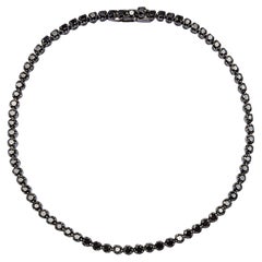 Alex Jona Bracelet de tennis en or blanc 18 carats et rhodium noir avec diamants noirs