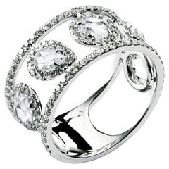 Alex Jona Platinum White Diamond Open Band Ring